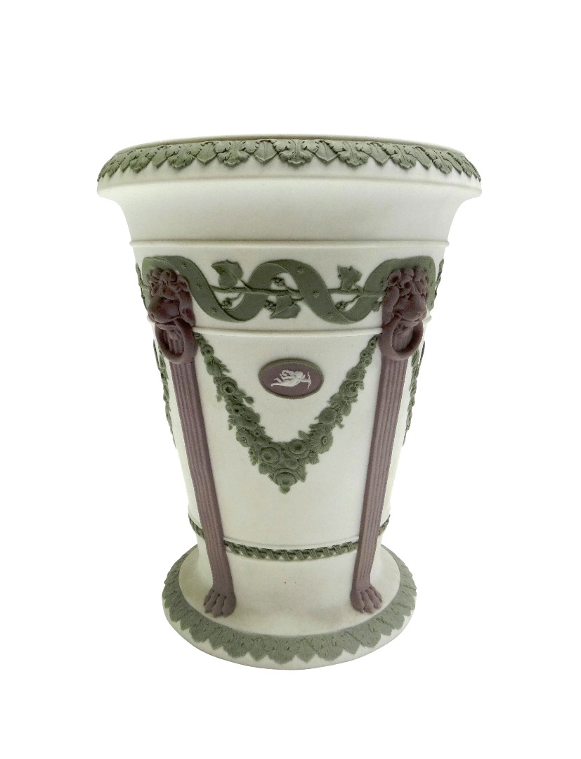 Appraisal: A Wedgwood three-colour jasper vase late th century applied in