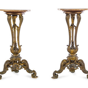 Appraisal: A Pair of Louis XV Style Gilt Bronze Pedestals th