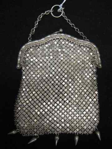 Appraisal: Victorian Beaded Purse floral metalworkwith serpents dated - ''