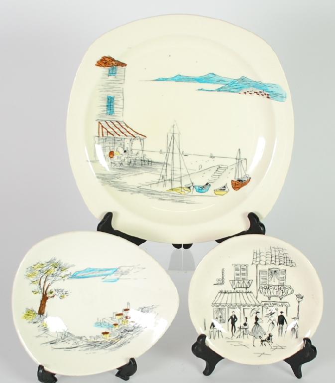 Appraisal: MIDWINTER 'RIVIERA' PATTERN POTTERY PLATE after a design by Hugh