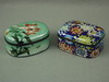 Appraisal: DRESSER BOXES - TWO CLOISONNE COVERED DRESSER BOXES - FINE