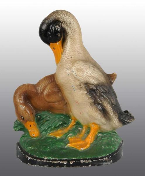 Appraisal: Cast Iron Two Ducks Doorstop Description Made by Hubley cat