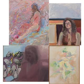 Appraisal: A Group of Four Oil on Canvas Works by Various