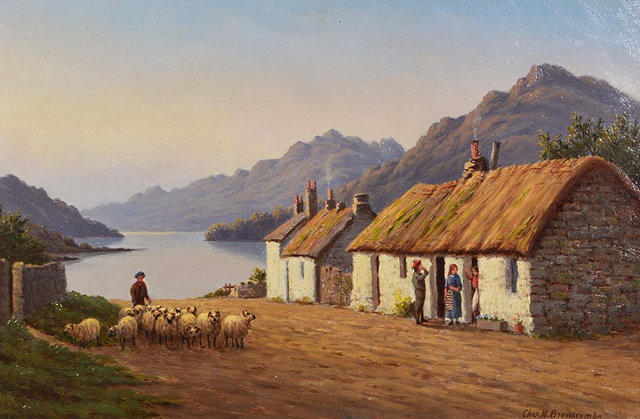 Appraisal: Charles H Branscombe British - The Shepherd and his herd