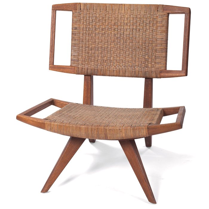 Appraisal: Paul Laszlo chair by Glenn of California bleached mahogany frame