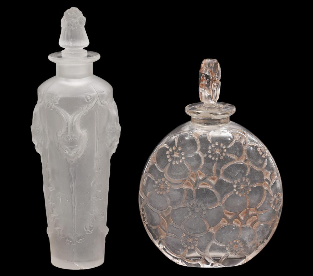 Appraisal: RENE LALIQUE CRYSTAL MOLDED FLACONSRene Lalique 'Le Lys' flacon decorated