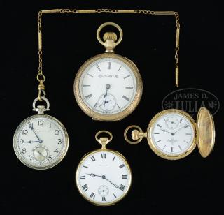 Appraisal: GROUP OF FOUR AMERICAN POCKET WATCHES GROUP OF FOUR AMERICAN