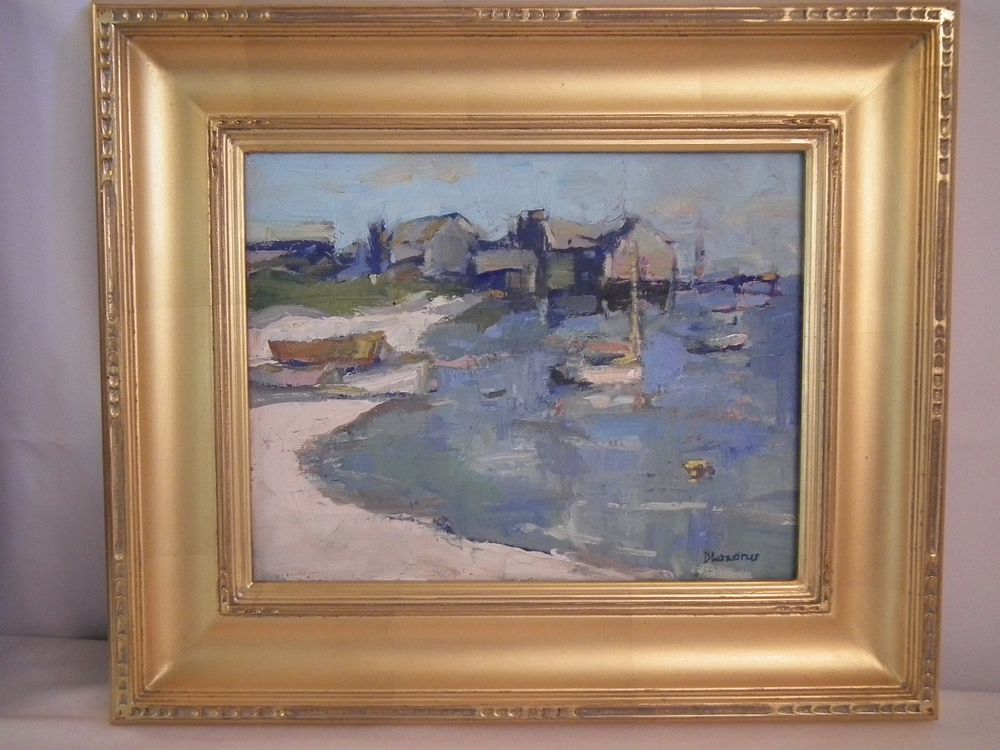 Appraisal: DAVID LAZARUS NANTUCKET PAINTING Impressionistic oil painting on canvas of