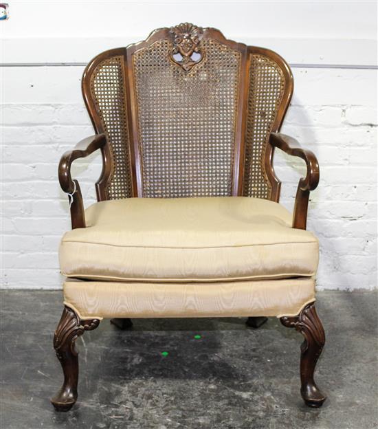 Appraisal: Sale Lot A Queen Anne Style Caned Open Armchair Height