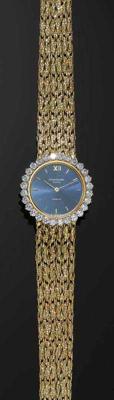 Appraisal: DIAMOND WRISTWATCH PATEK PHILIPPE from the s Yellow gold Round