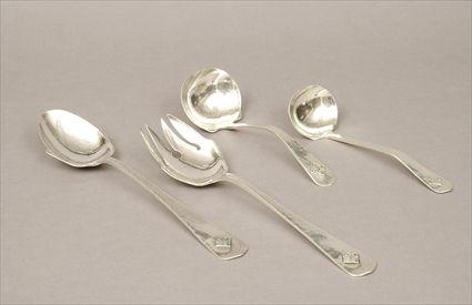 Appraisal: American Arts and Crafts Sterling Silver Serving Spoon Serving Fork