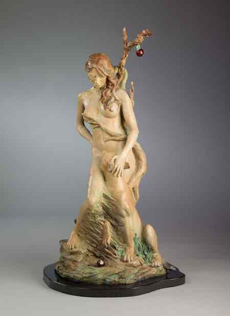 Appraisal: RIP CASWELL TROUTDALE OREGON ORIGINAL FIGURAL BRONZE SCULPTURE ''Eve's Touch