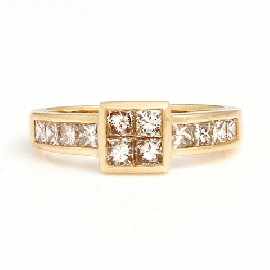 Appraisal: An ct gold twelve princess cut diamond set ring of