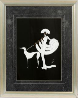 Appraisal: ERTE SILKSCREEN ERTE SILKSCREEN H W EBONY IN WHITE Erte