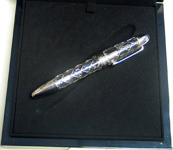 Appraisal: MONT BLANC Transparent and platinum Skeleton Fountain Pen Transparent resin