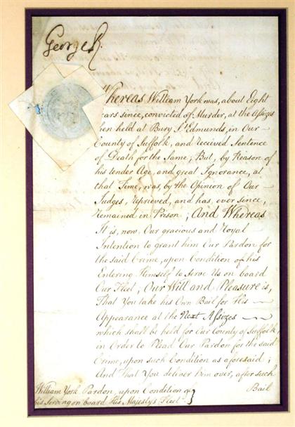 Appraisal: piece Manuscript Document Signed George II King of England Kensington