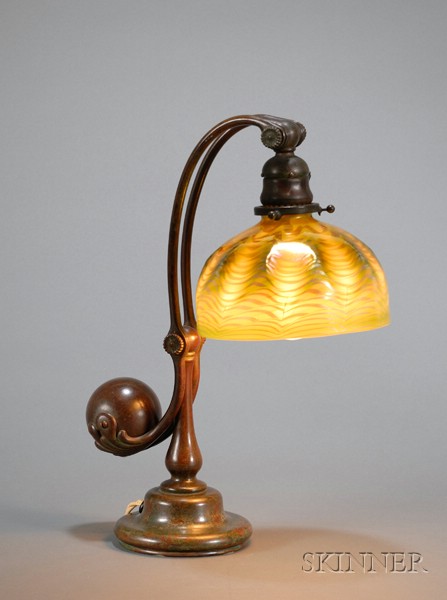 Appraisal: Tiffany Studios Table Lamp Bronze and favrile glass New York