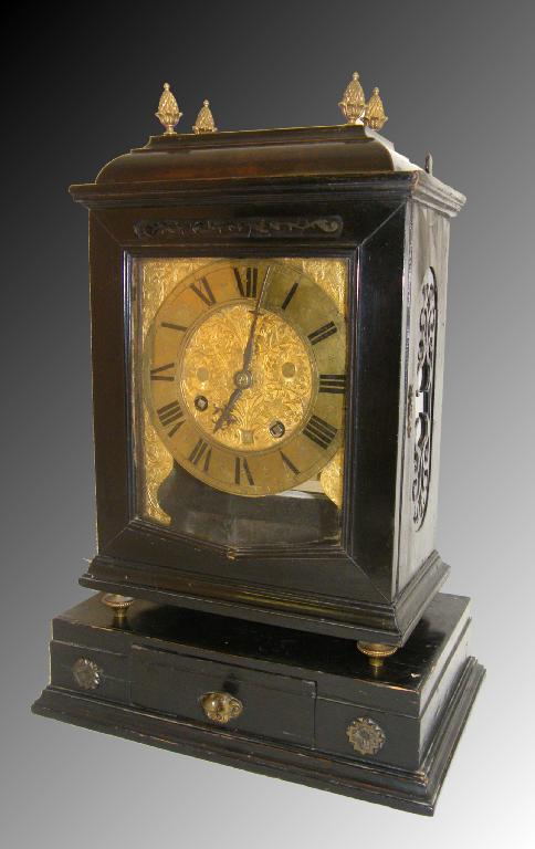 Appraisal: Early th century verge ebonised two train bracket clock possibly