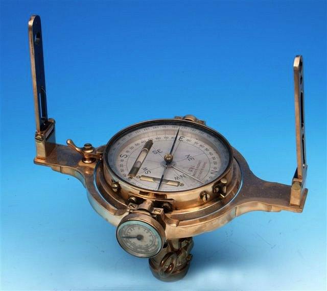 Appraisal: AN EARLY TH CENTURY POLISHED BRASS MINING DIAL the silvered