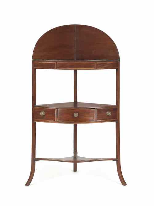 Appraisal: Georgian mahogany corner wash stand late th c h w