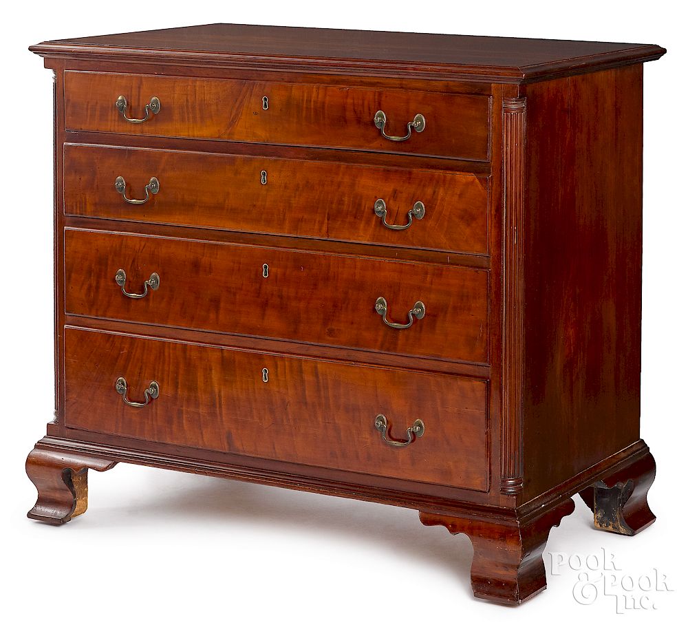 Appraisal: Pennsylvania Chippendale cherry chest of drawers Exclusive on Bidsquare Pennsylvania