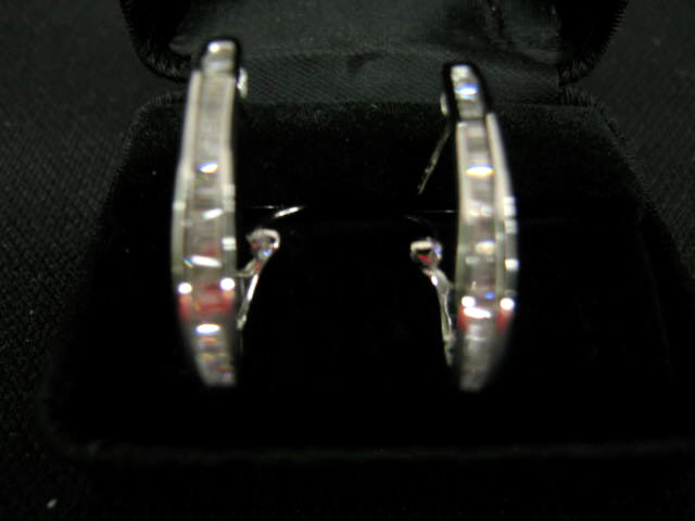 Appraisal: Diamond Earrings baguette cut diamonds totaling carat in k white