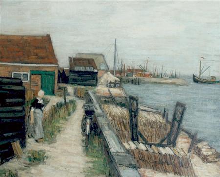 Appraisal: Ginette Rapp French - Woman by the Docks at Yerske