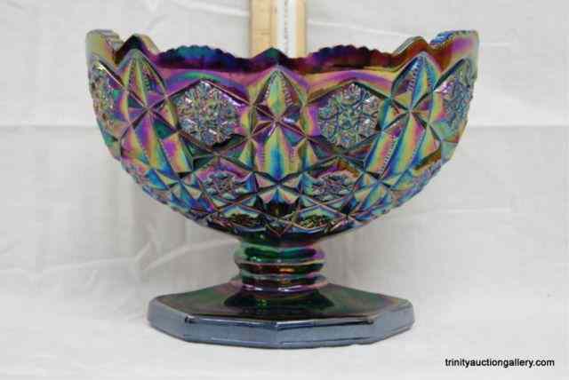 Appraisal: Vintage Smith Amethyst Carnival Glass CompoteThis is for a vintage