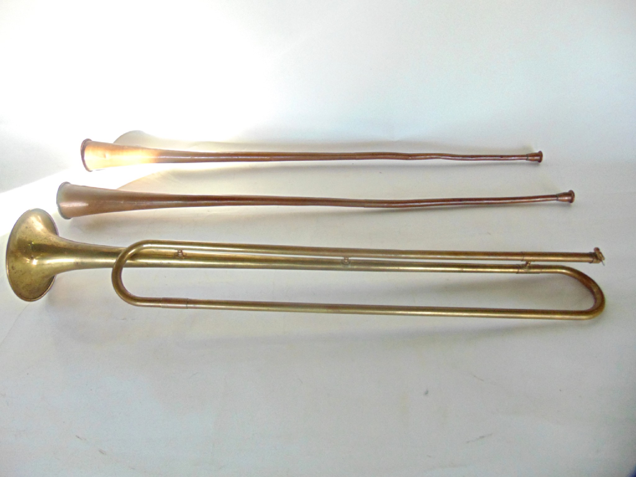 Appraisal: A Polish made brass E Flat Fanfare trumpet with stamped