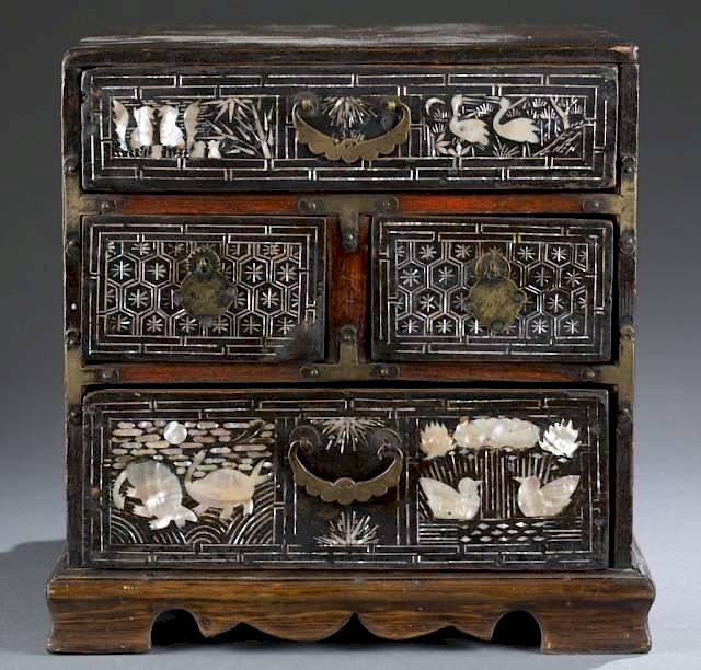 Appraisal: Korean drawer chest with mother of pearl inlay A Korean