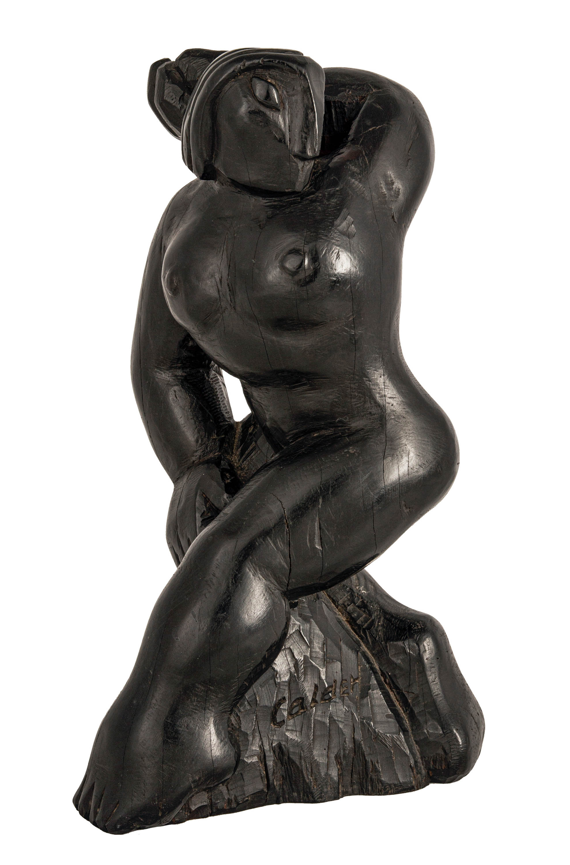 Appraisal: ALEXANDER CALDER AMERICAN - FEMME ASSISE circa Carved and ebonized