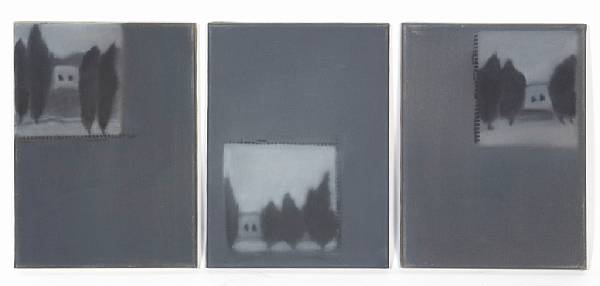 Appraisal: Property of various owners Artzi My Country triptych unsigned diluted