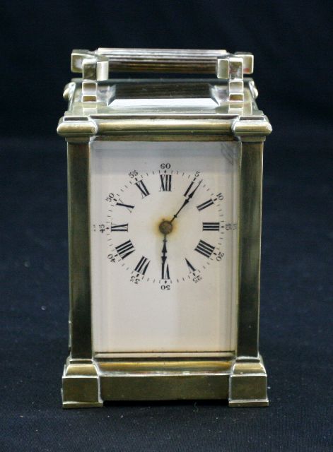 Appraisal: A French brass carriage clock cm high