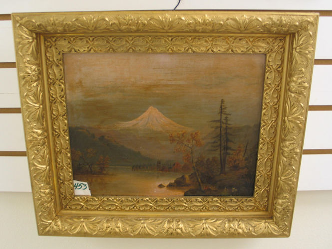 Appraisal: AMERICAN SCHOOL th century oil on panel Mt Hood in