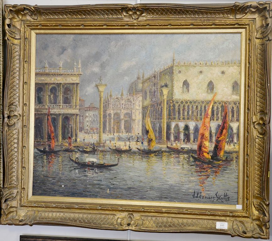 Appraisal: Voldemars Skulte th century oil on canvas Venezia signed lower