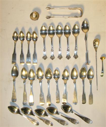 Appraisal: Twenty-four assorted American silver and coin silver teaspoonsmid to late