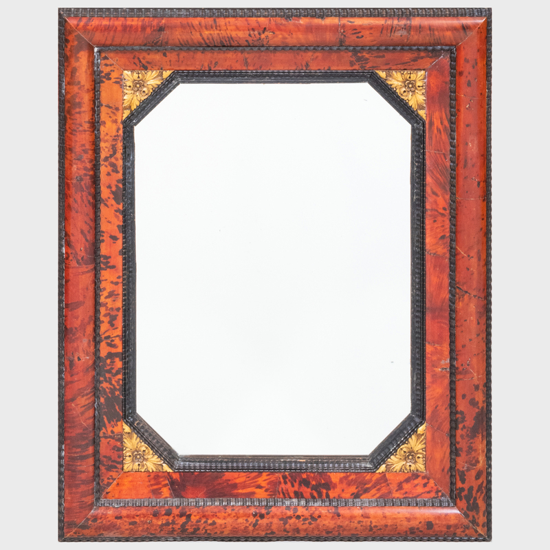 Appraisal: FLEMISH BAROQUE STYLE FAUX TORTOISESHELL EBONIZED AND PARCEL-GILT MIRROR x