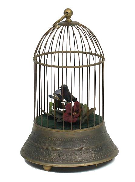 Appraisal: A birdcage form Automaton height in diameter in