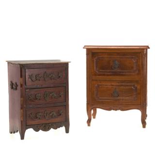 Appraisal: Miniature antique French commodes Miniature antique French commodes th c