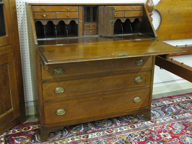 Appraisal: Very nice Federal desk secretary slant front inlaid trim on