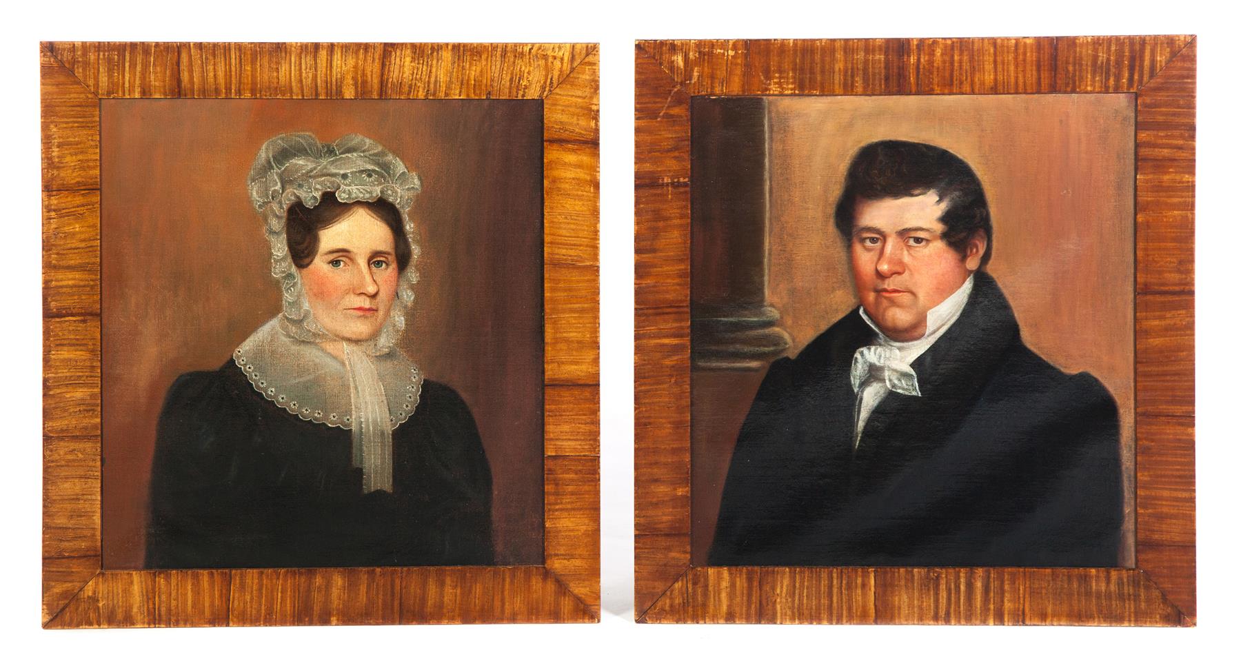 Appraisal: PAIR OF PORTRAITS AMERICAN SCHOOL ND QUARTER- TH CENTURY Oil