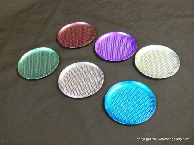 Appraisal: Vintage Aluminum Coaster Set made for the aluminum drinking glasses