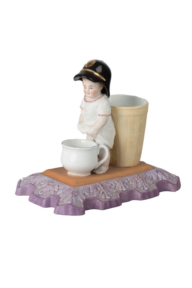 Appraisal: A RUSSIAN PORCELAIN SPILL VASE FORMED AS A PEEING BOY