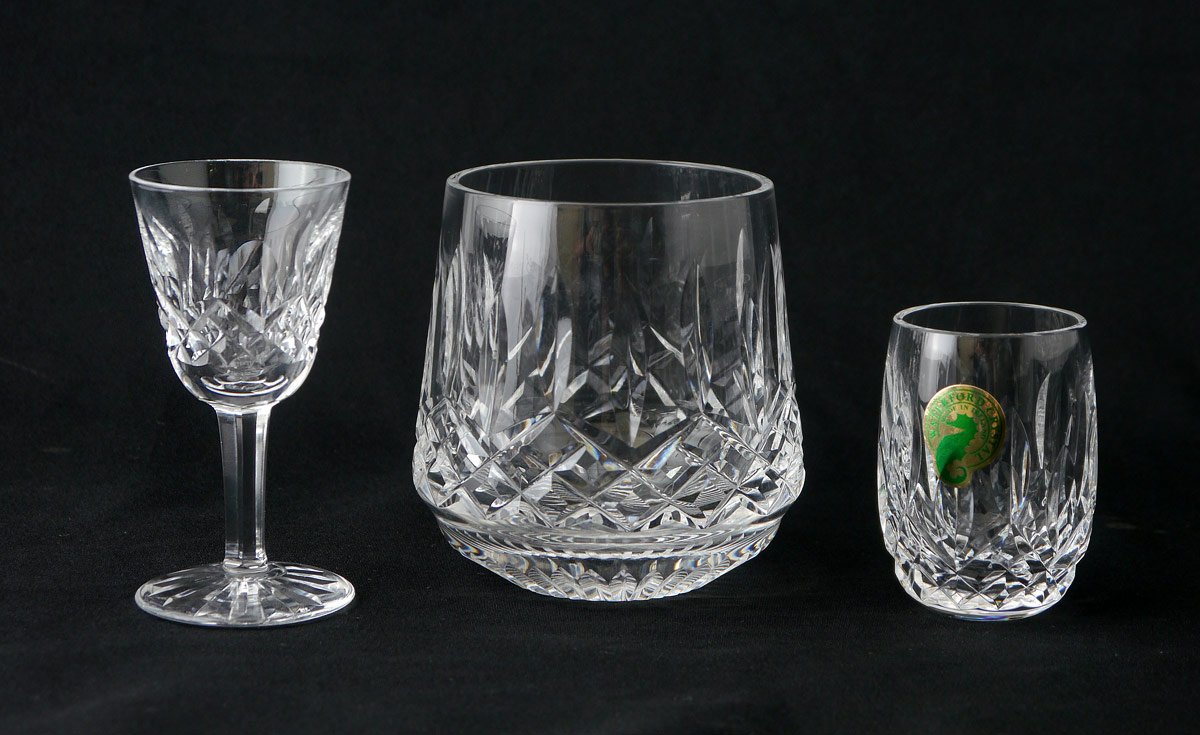 Appraisal: PC WATERFORD CRYSTAL LISMORE PATTERN Old Fashioned '' Shot glasses