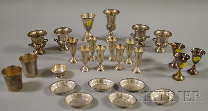 Appraisal: Group of Silver and Silver-plated Tableware and Serving Items a