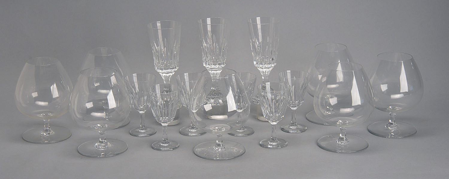 Appraisal: SIXTEEN ASSORTED PIECES OF BACCARAT STEMWARE seven snifters three dessert