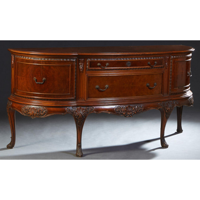 Appraisal: Chippendale Style Carved Mahogany Bowfront Sideboard th c the stepped