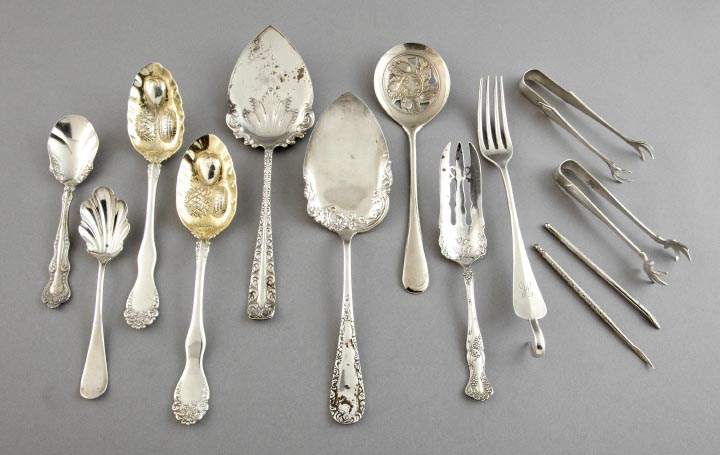 Appraisal: Collection of Approximately Twenty-One Silverplate Serving Utensils including three pastry