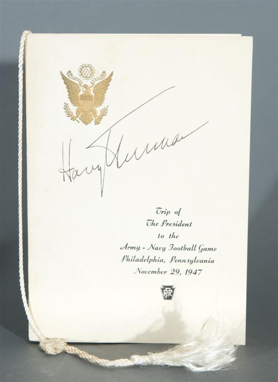 Appraisal: President Harry Truman Items signed Trip of The President to