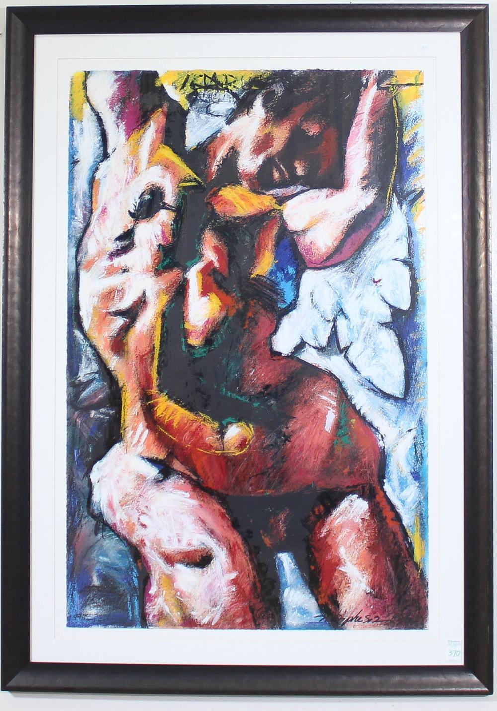 Appraisal: JIM MORPHESIS New York California born serigraph Icarus Rising Signed